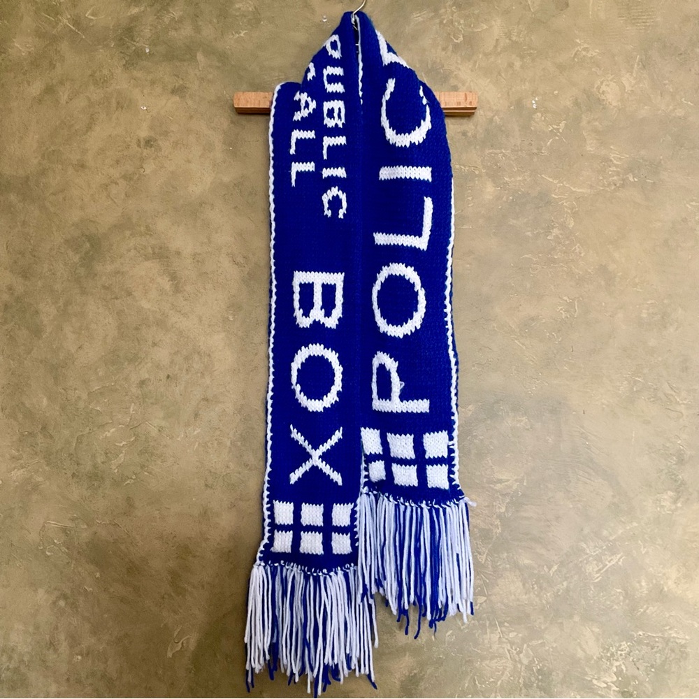 Dr. Who Tardis Hand Knit Wool Scarf